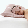 pink silk pillowcase and silk eye mask set